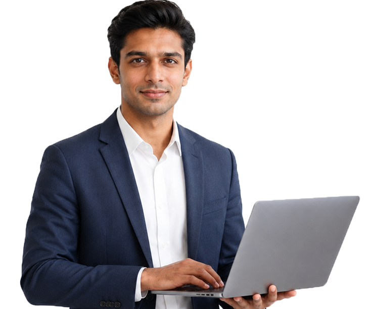 Student with laptop